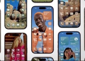 ios 26 update icon on iphones in diffrent wallpapers